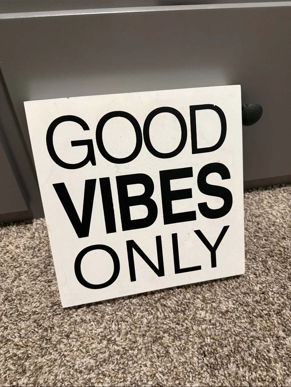 Good Vibes Only Wall Sign - Black on White